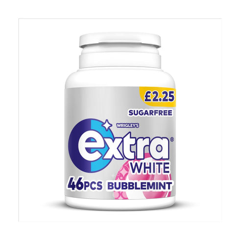 Extra White Bubblemint Chewing Gum Sugar Free Bottle 46 Pieces